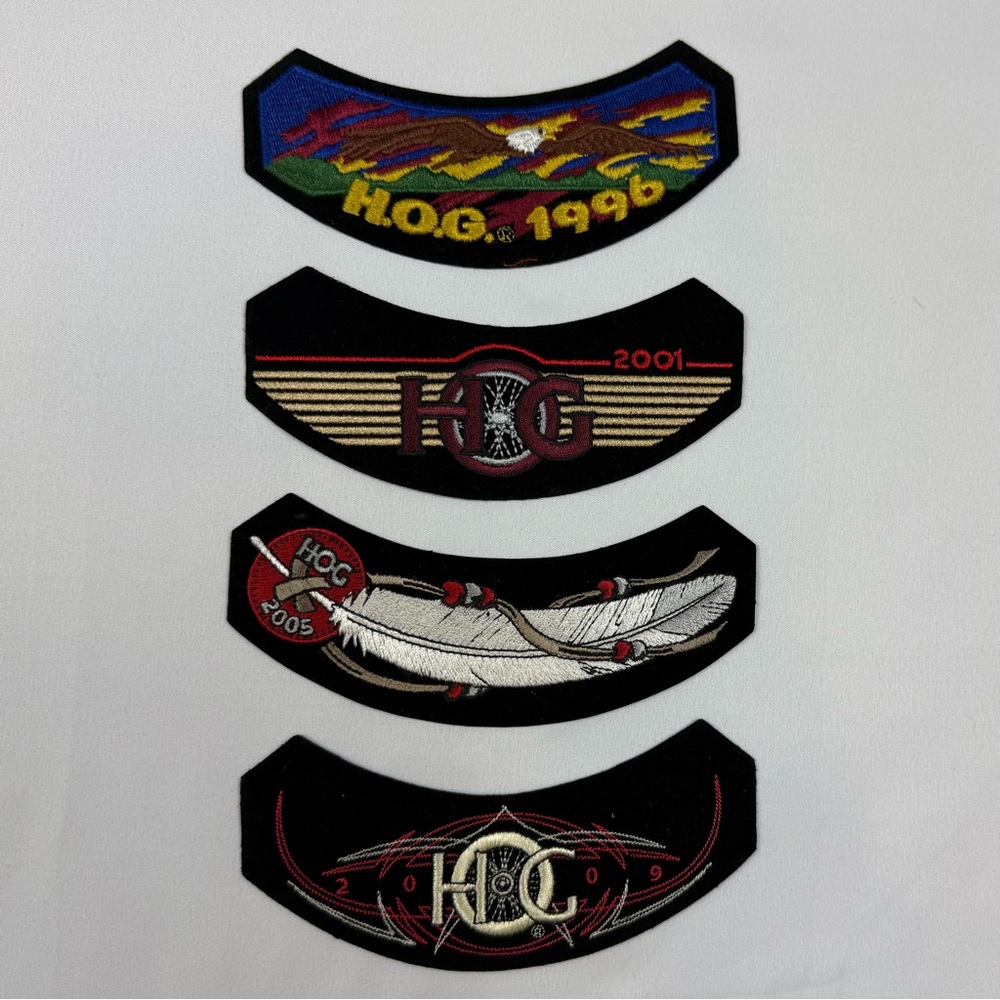 Vtg Harley Davidson Owners Group Patches Lot of 4 Y2K 90s Embroidered
